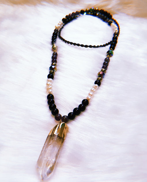 Semi Precious Twin Quartz Pendant