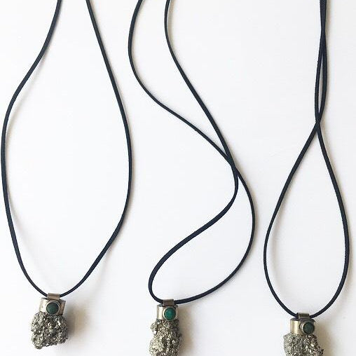 Pyrite & Chrysocolla Deflector Pendant - Lost Cosmos