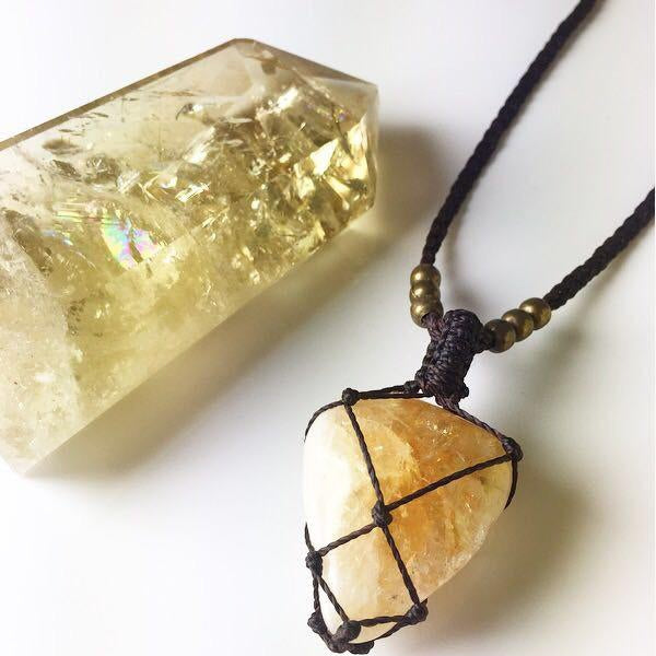 Citrine Macrame Pendant
