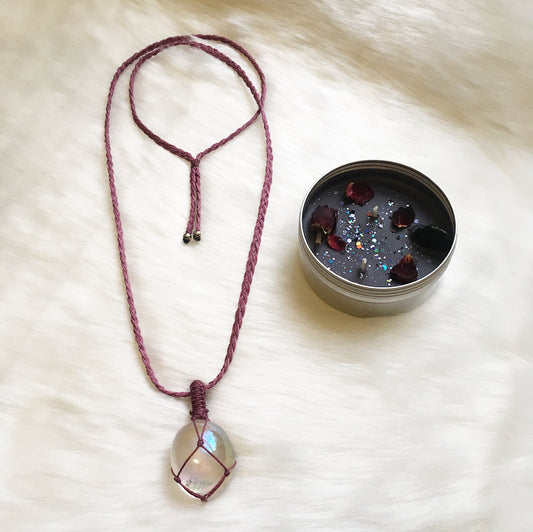 Pink Angel Aura Quartz Pendant