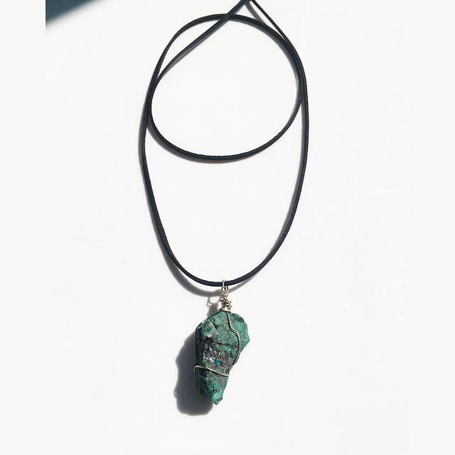 Wire Wrapped Chrysocolla Pendant - Lost Cosmos