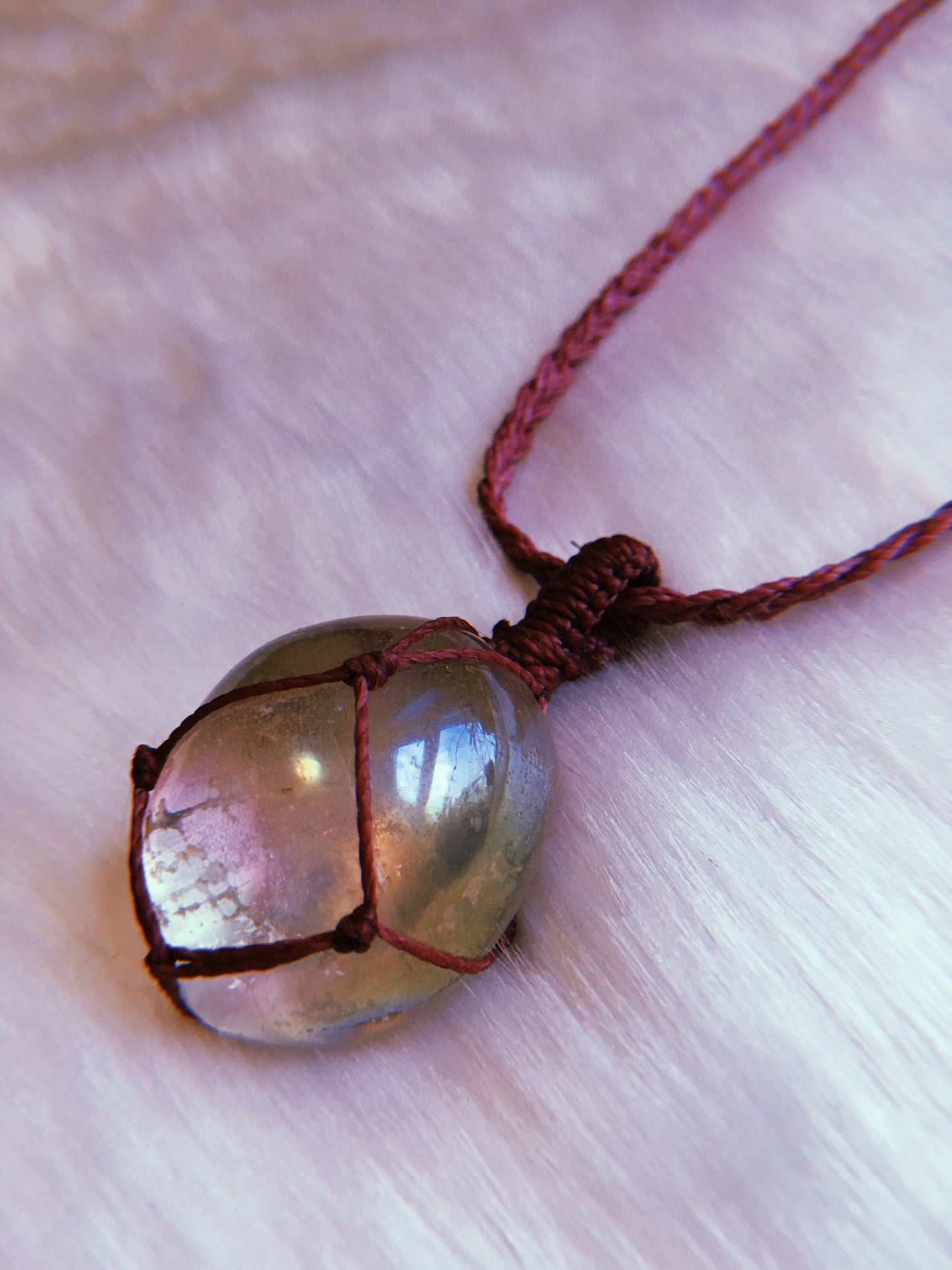 Pink Angel Aura Quartz Pendant