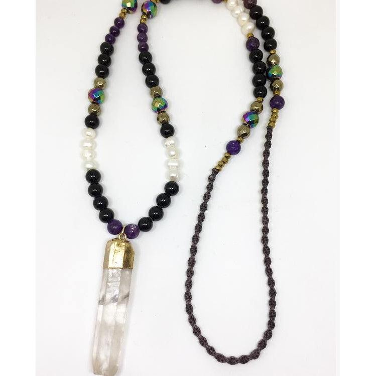 Semi Precious Twin Crystal Pendant - Lost Cosmos