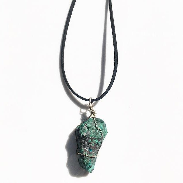 Wire Wrapped Chrysocolla Pendant - Lost Cosmos