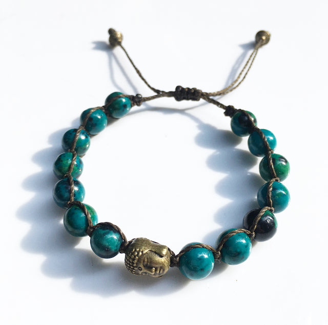 Chrysocolla Lucky Buddha Bracelet