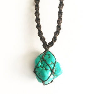 Turquoise Macrame Pendant - Lost Cosmos