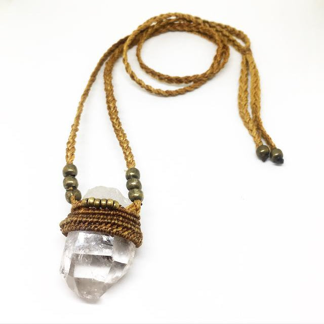 Quartz Macrame Pendant - Lost Cosmos