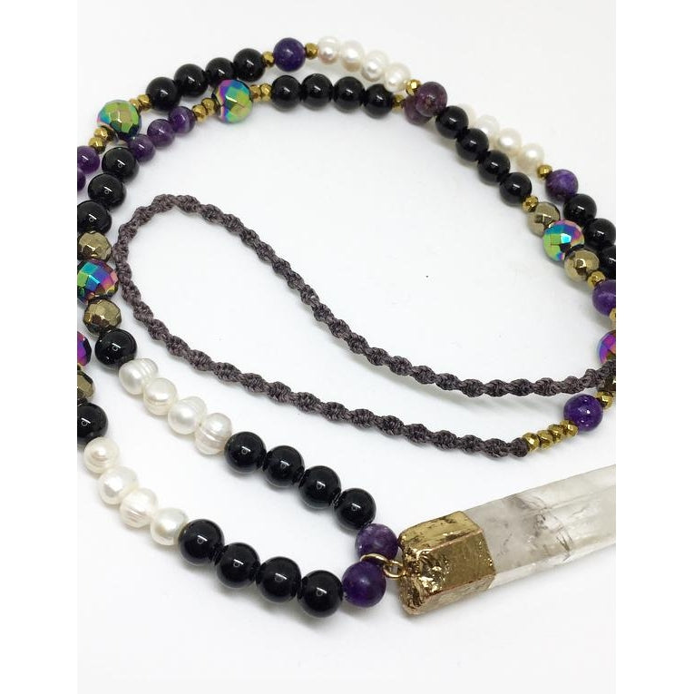 Semi Precious Twin Crystal Pendant - Lost Cosmos