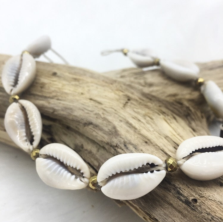 Cowrie Shell & Golden Hematite Anklet