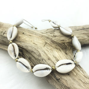 Cowrie Shell & Golden Hematite Anklet