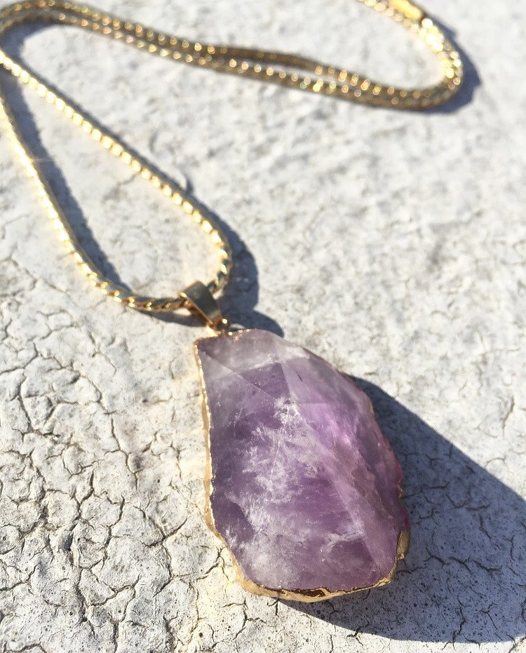 Golden Amethyst Amulet