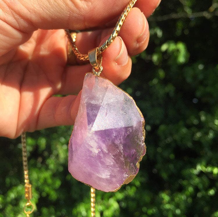 Golden Amethyst Amulet