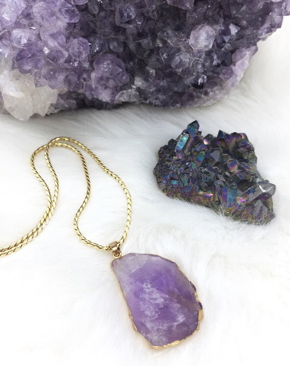 Golden Amethyst Amulet