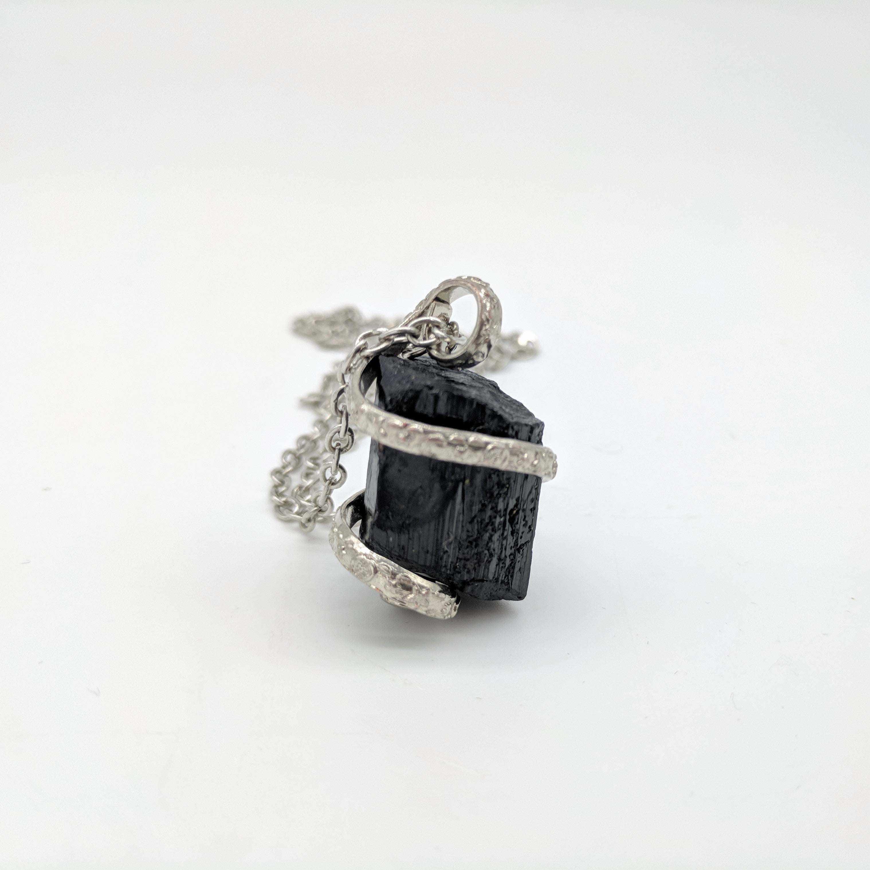 Black Tourmaline Spiral Pendant