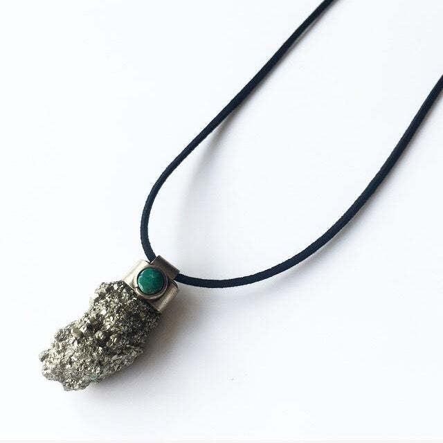 Pyrite & Chrysocolla Deflector Pendant - Lost Cosmos