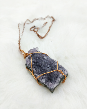 Raw Amethyst Geode Necklace