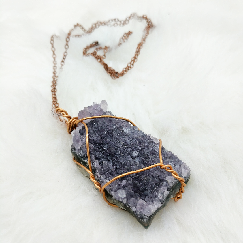 Raw Amethyst Geode Necklace