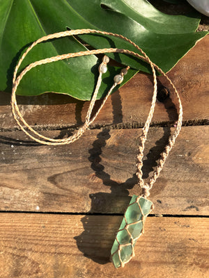 Green Fluorite Macrame Pendant