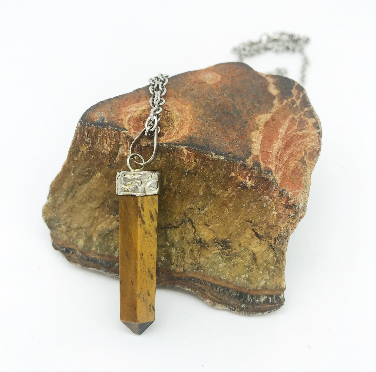 Golden Tiger’s Eye Crystal Point Pendant