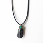 Black Tourmaline & Chrysocolla Pendant - Lost Cosmos