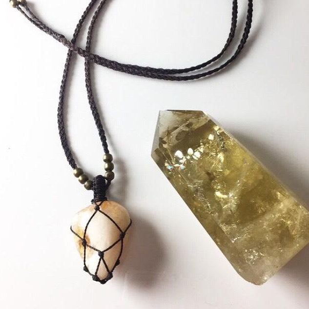 Citrine Macrame Pendant