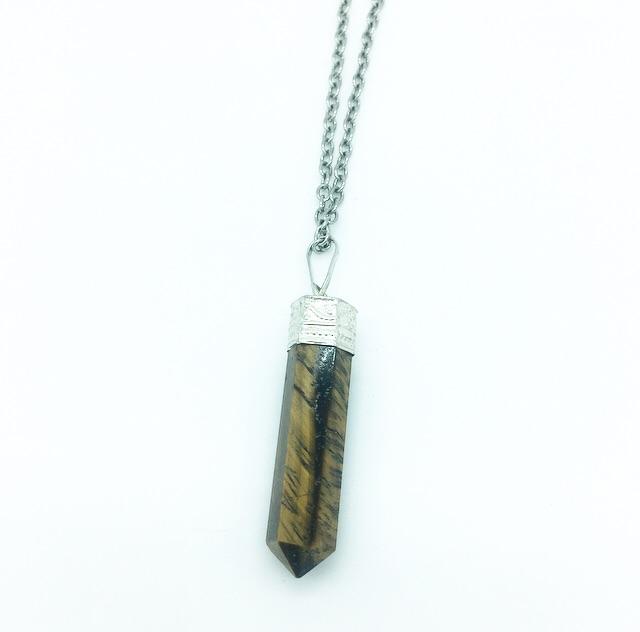 Golden Tiger’s Eye Crystal Point Pendant