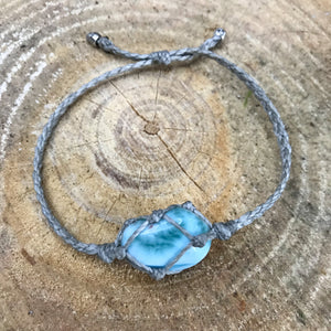 Larimar Bracelet (Grey Cord)