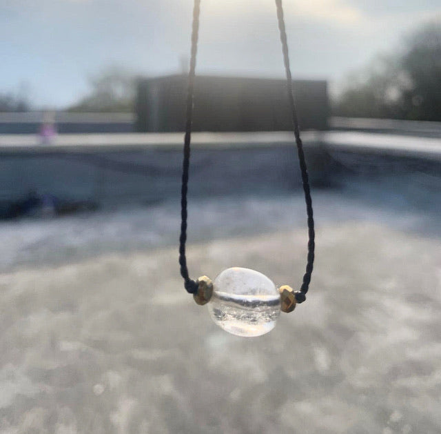 Quartz & Gold Hematite Choker