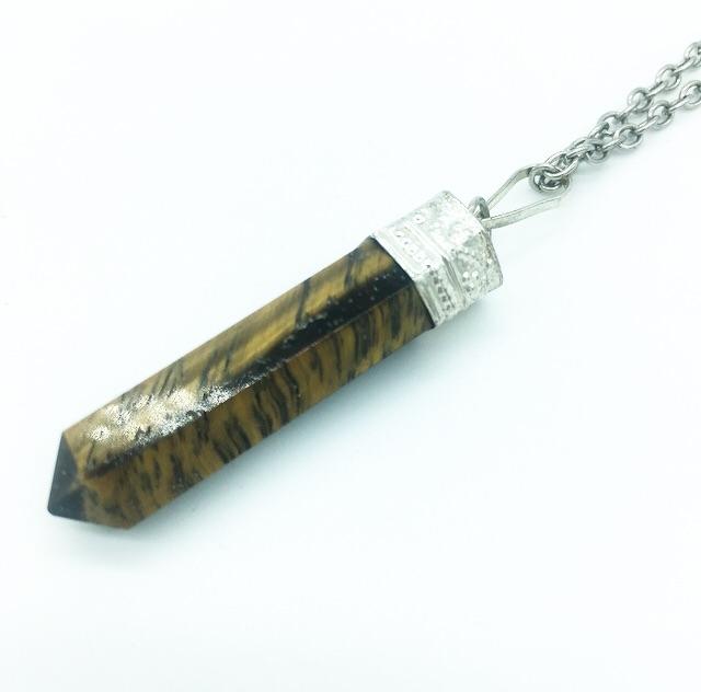 Golden Tiger’s Eye Crystal Point Pendant