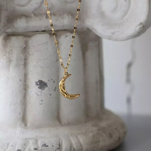 Gold Stevie Moon Necklace
