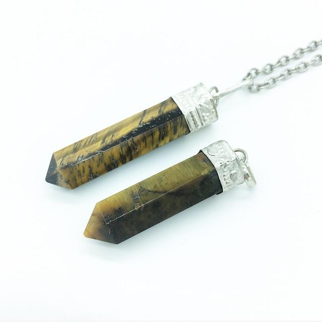 Golden Tiger’s Eye Crystal Point Pendant