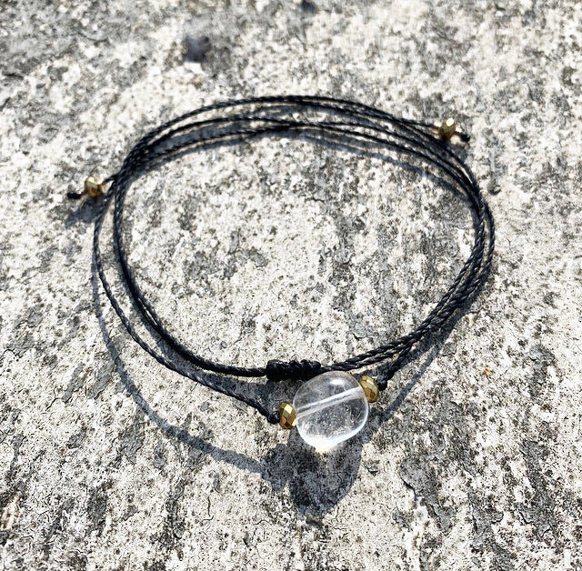 Quartz & Gold Hematite Choker